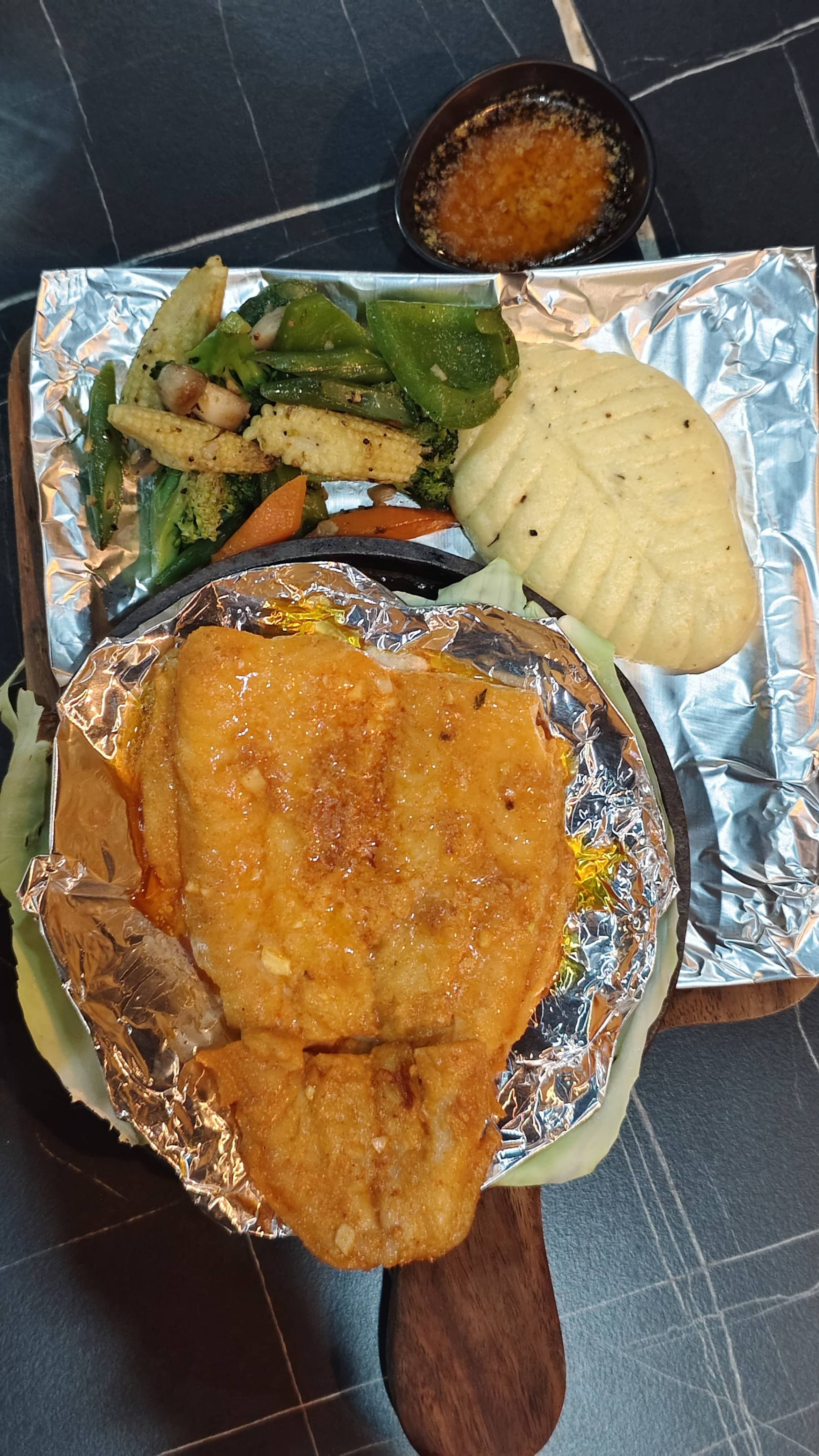 Lemon butter fish steak