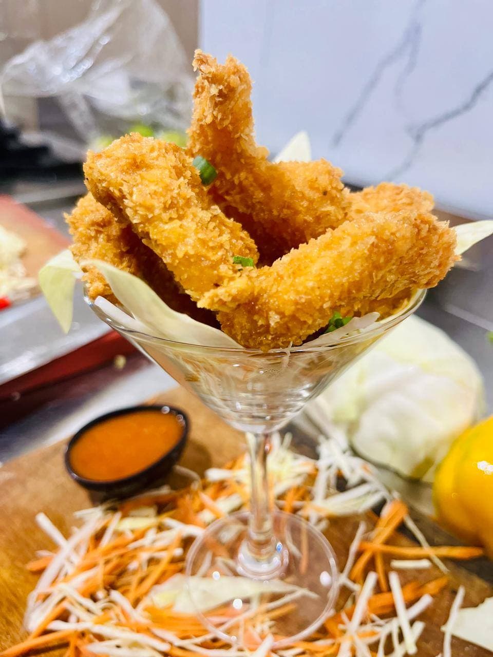 Tempura prawns